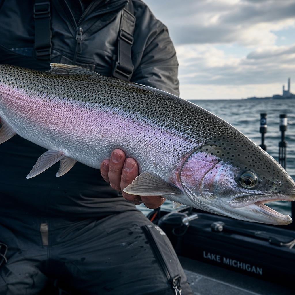 Beautiful Steelhead trout with iridescent coloring